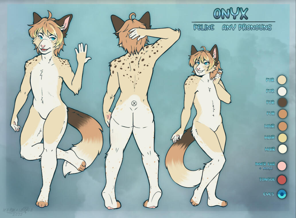 Reference Sheets -- front + back view = $75, 3 view (or 2 + headshot) = $100 ((shown)) -- ((SHADING NOT OFFERED))